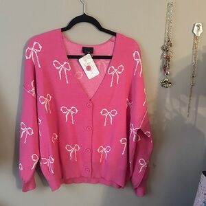 Lumiere Pink Bow Women's Cardigan